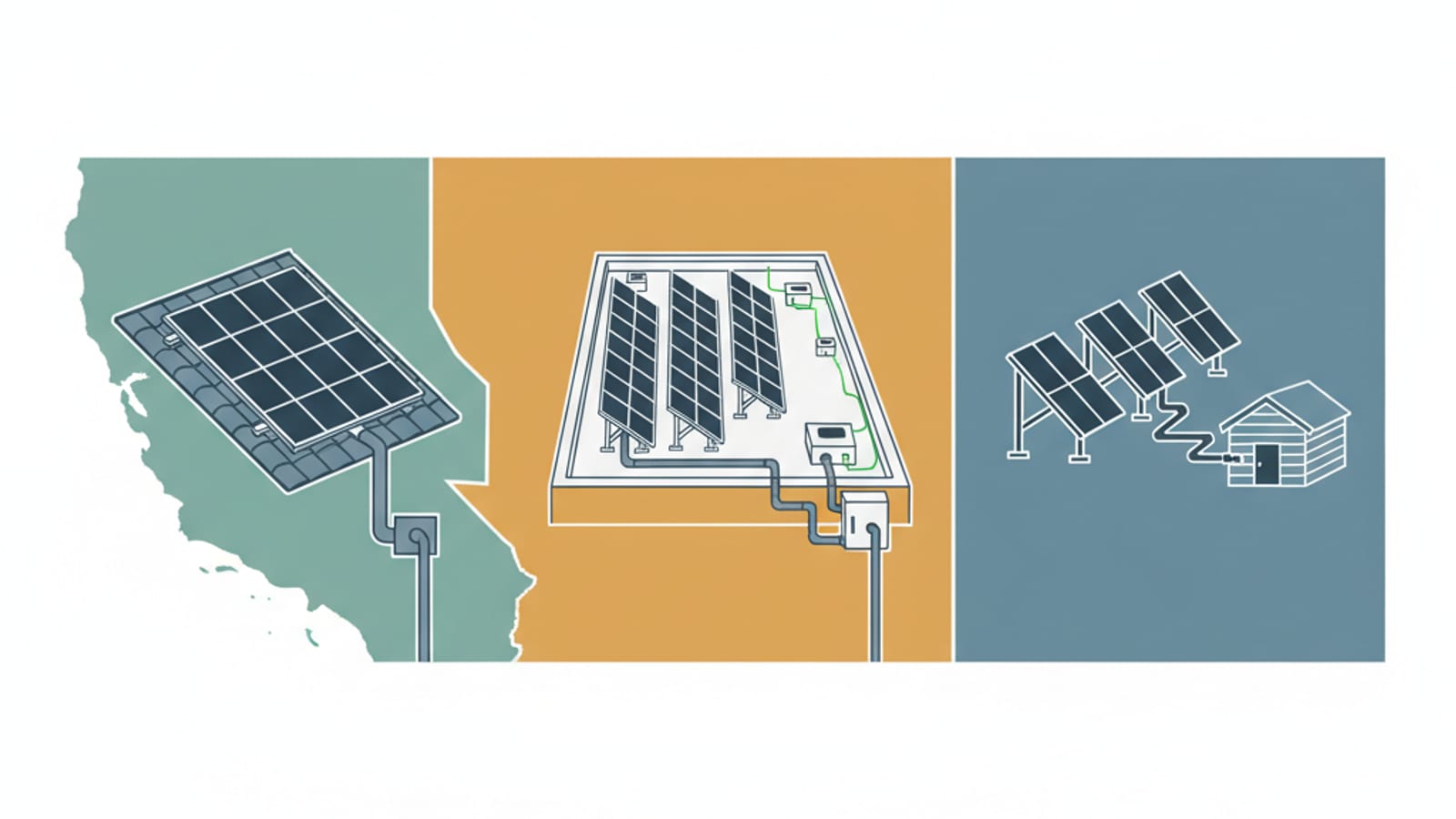 San Diego County map illustration showing coastal, inland, and backcountry zones with recommended solar cleaning frequency
