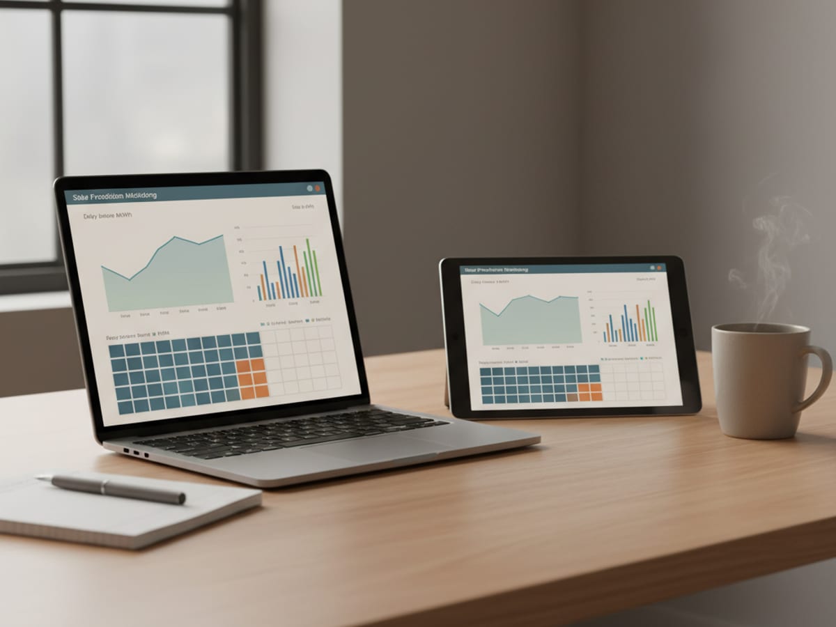 Solar production monitoring dashboard showing panel-level kWh trends